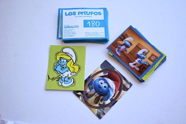 Los Pitufos, Aldea (Ansaldo, 2017): Pack, 3 Specials Stickers (Recycled, No Repeats)