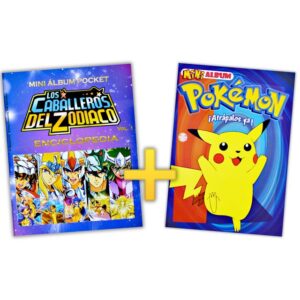 Promo: Pokémon + Caballeros Del Zodiaco - Álbumes Mini Completos A Pegar [Complete Set]